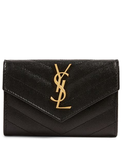 ysl monogram quilted textured-leather wallet|ysl monogram wallet price.